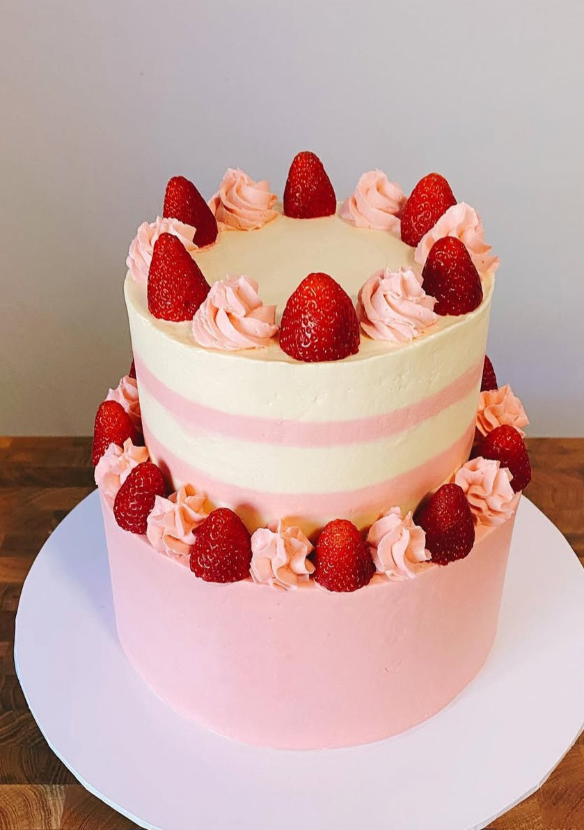 Strawberry delight 2 tier cake