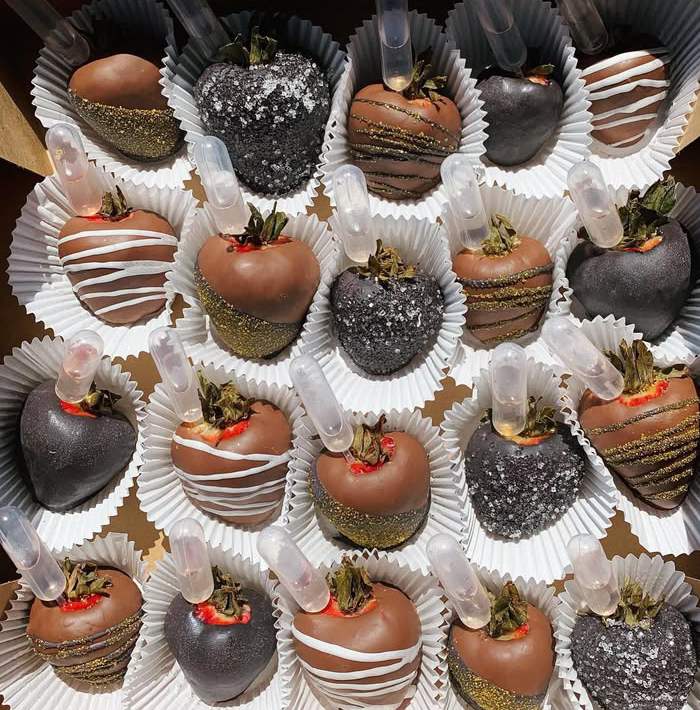 Infused Chocolate Covered Strawberries (Black Glamour)